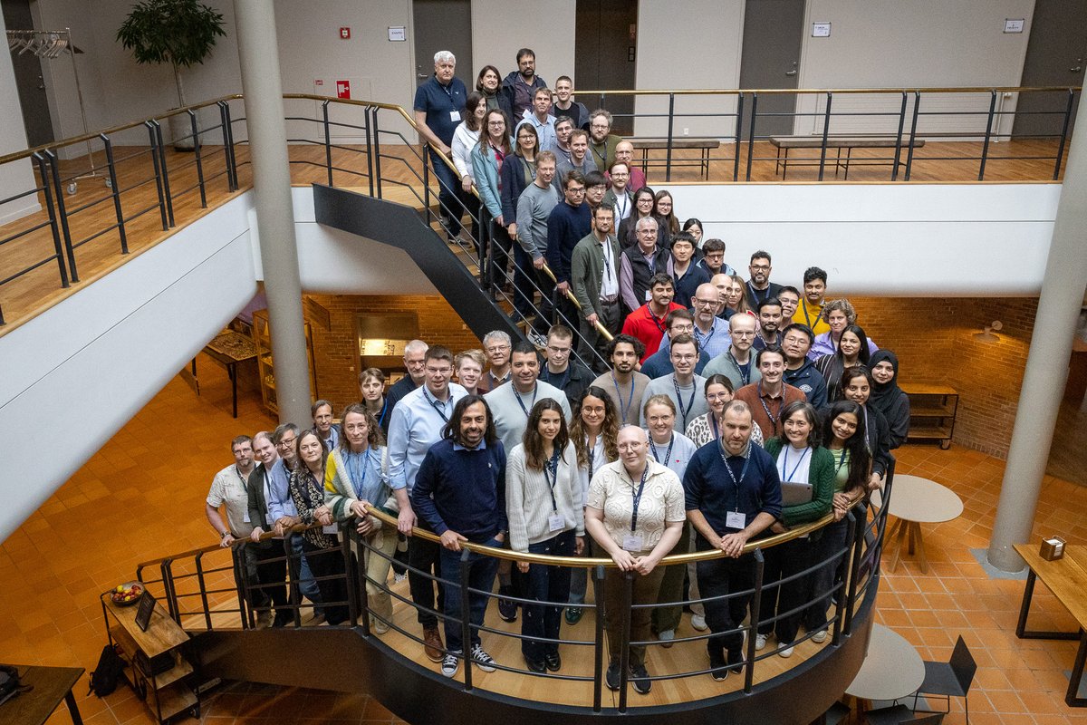 Conference participants on stairs